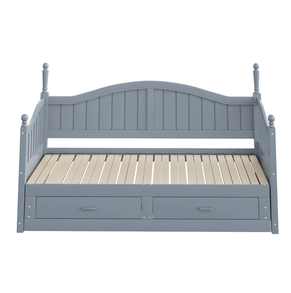 Divano letto estraibile 90/180x190 cm in legno grigio