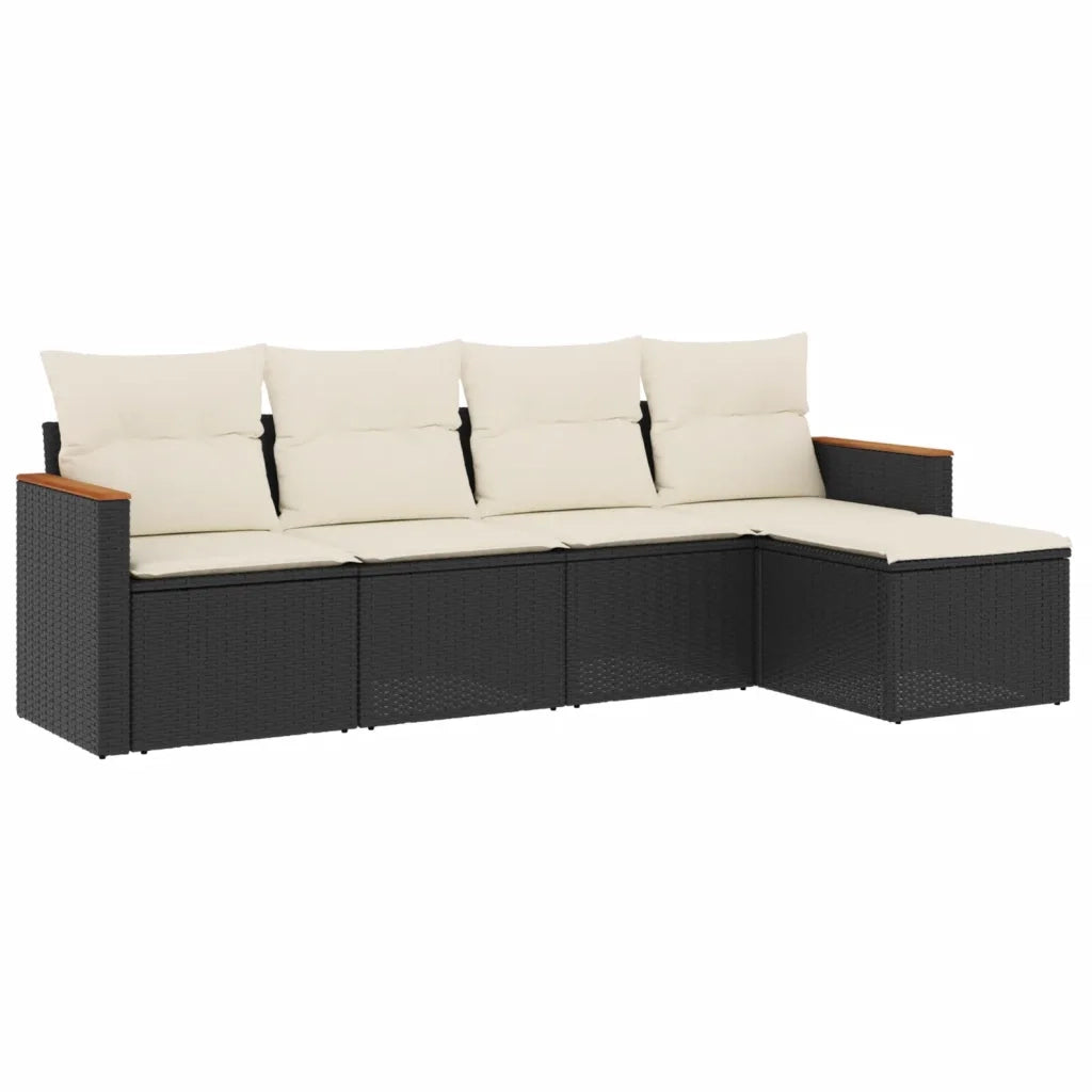 Set Divani da Giardino 5 pz con Cuscini in Polyrattan Nerocod mxl 116163