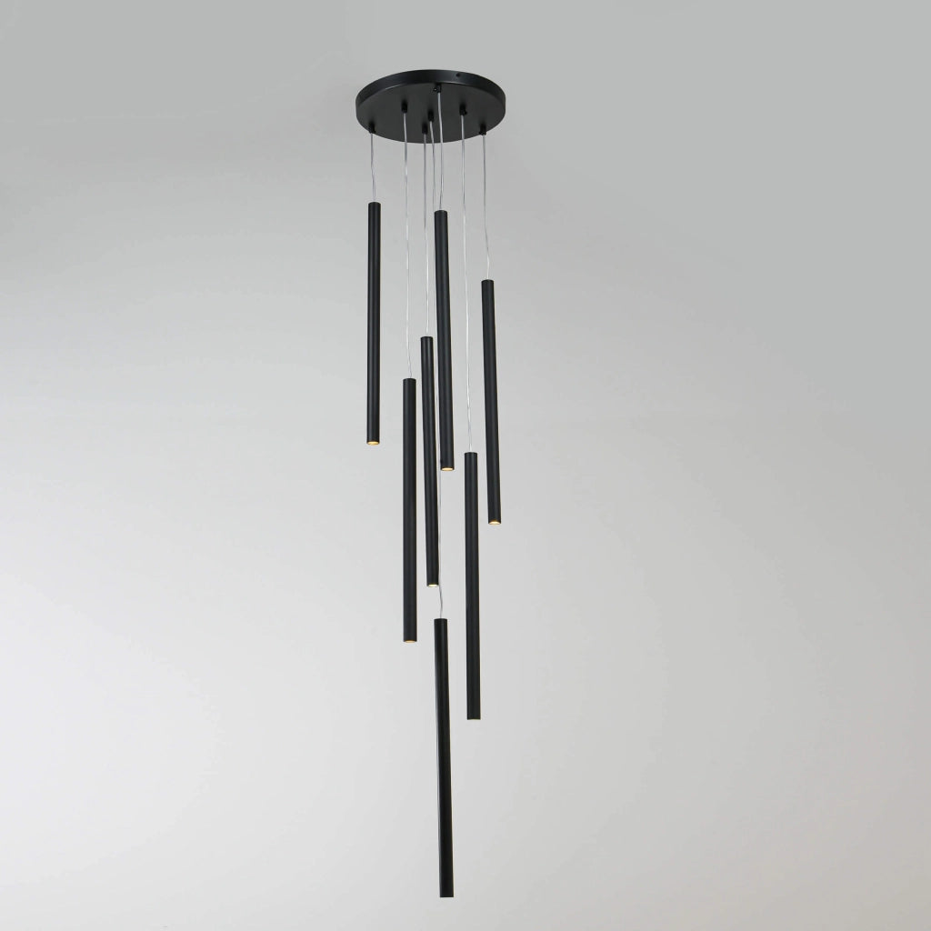 Lampadario Lungo 7 luci G9 nero Ø30 Light Prestige