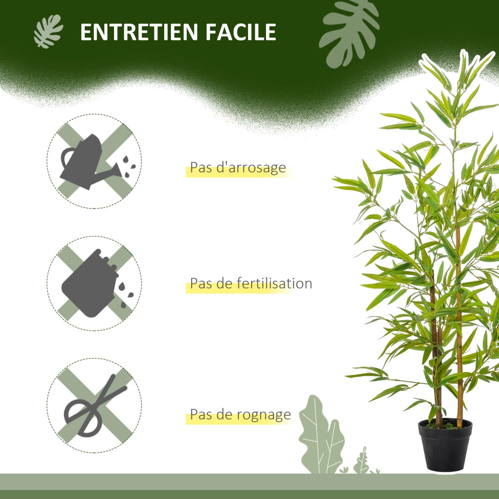 Bamb¨´ Artificiale Realistico 1.2m con Tronco e Vaso ¨C Zephmum ¨C Verde Nero