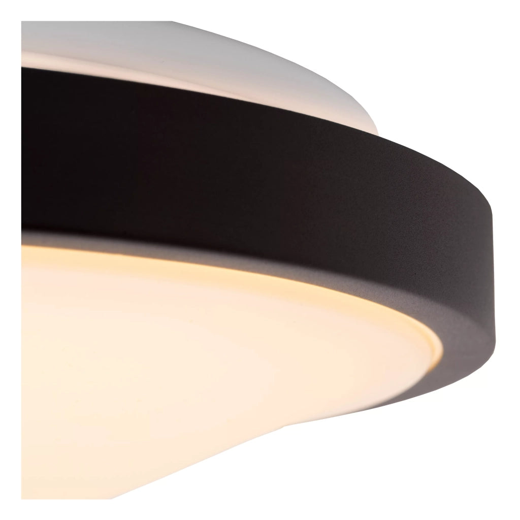 Plafoniera bagno LED 12W Ø29,3 nero Lucide Dasher IP44