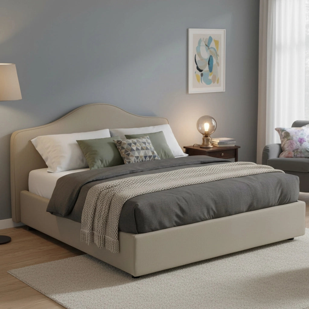 Letto Matrimoniale Verdite, Letto Matrimoniale Materasso Incluso Made in Italy, Grigio Tortora\