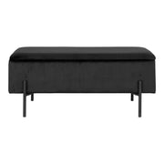 Panca con Portaoggetti Watford, Nero, Poliestere, 36,5x95x43 cm