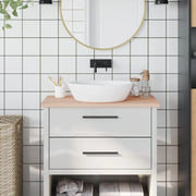 Piano Bagno 80x40x2,5 cm Legno Massello di Faggio 355988