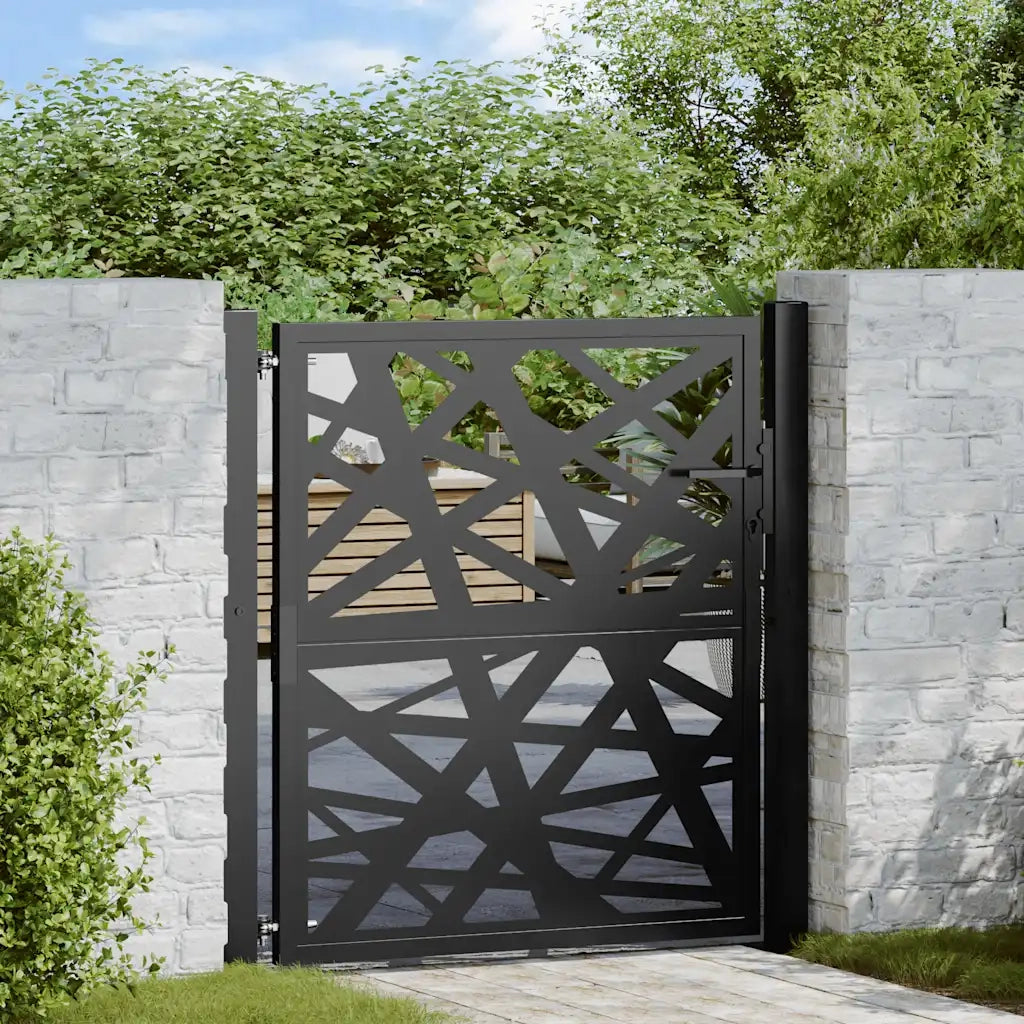 Cancello da giardino nero 100x100 cm in acciaio design leggero CFW8664251