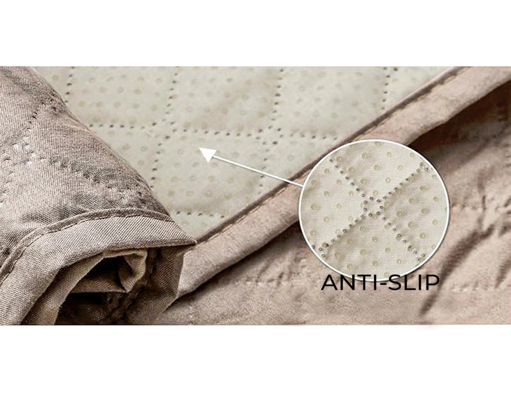 Copridivano Impermeabile Tasche Laterali Proteggi Divano Antimacchia Antiscivolo 4 Posti Beige