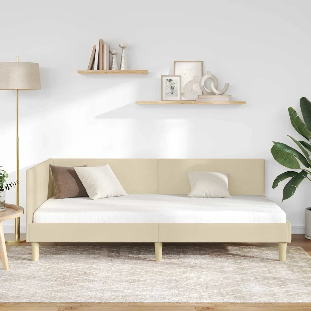 Cornice del letto ad angolo con testiera Crema 80 cm x 200 cm 42016179