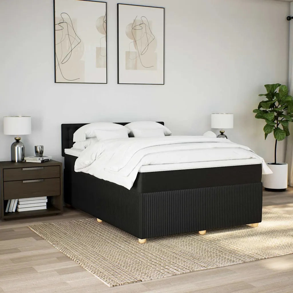 Giroletto a Molle con Materasso Nero 140x200 cm in Tessuto 3289795