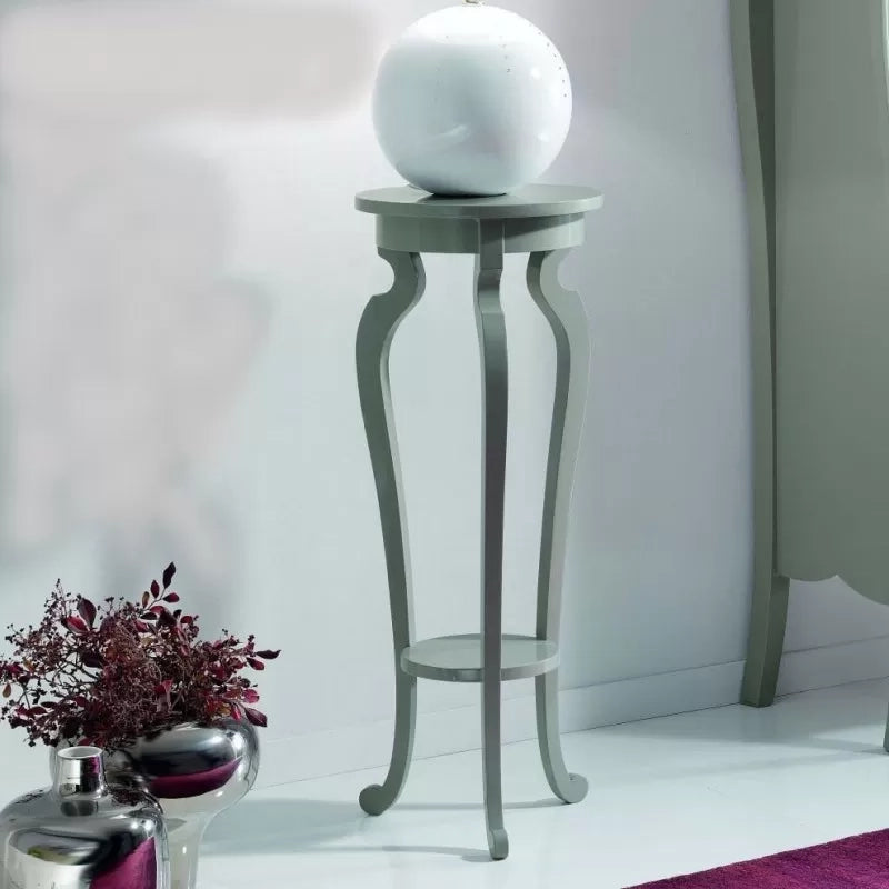 Porta vaso in legno laccato grigio misura diametro 39 h.95