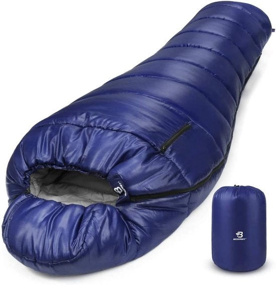 Sacco da campeggio 3 stagioni - Ultralight - Imbottito a prova d'acqua - Resistentente alle abrasioni - Sacco compresso - Isolante termico con tessuto ripstop in poliestere - Sacco per mummia