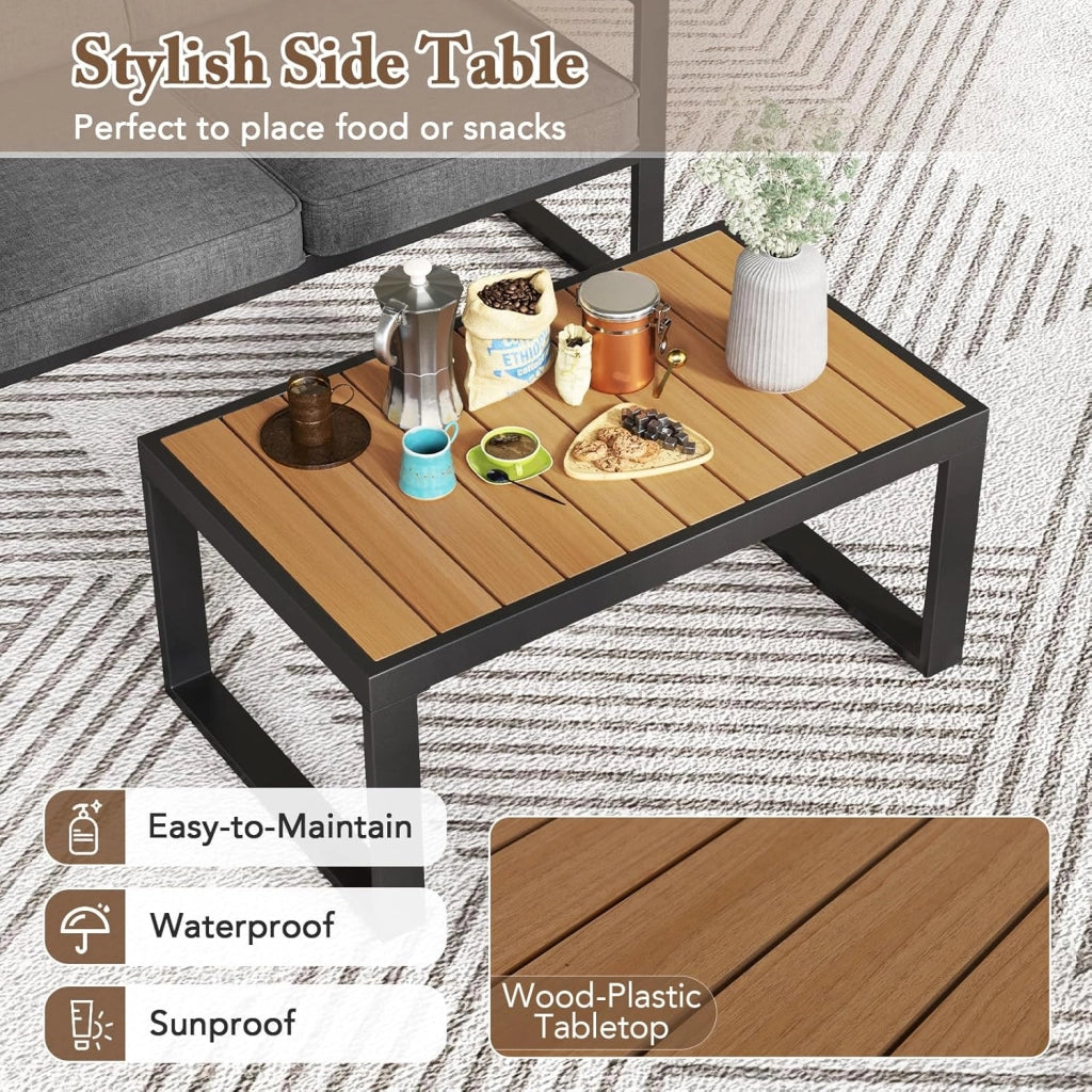 Set di mobili da giardino, 2 pezzi, per 2 persone, mobili da esterno con 1 poltrone e 1 tavolino da caffè, set di mobili da giardino, per cortile, patio, balcone, terrazza