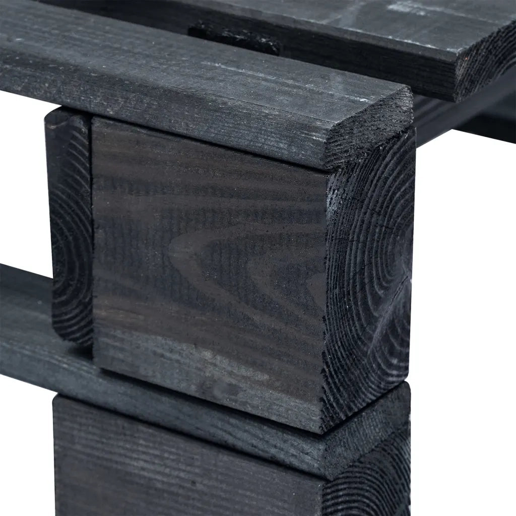 Ottomana da Giardino Pallet in Legno di Pino Impregnato Nero 3066440