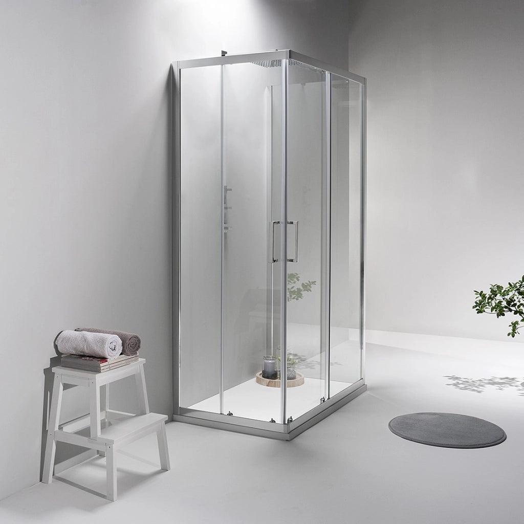 Box Doccia Elite Tre Lati 80x90x80 Cm Scorrevole Trasparente