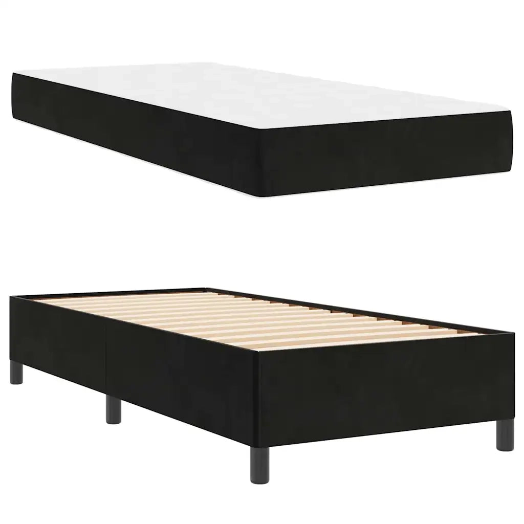 vidaXL Struttura del letto Nero e Bianco e Nero 100 x 200 cm Velluto