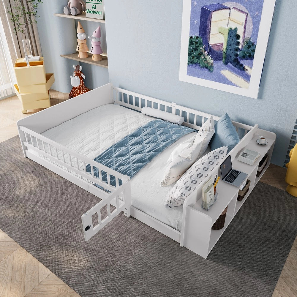 Letto Singolo in Legno di Pino con Contenitore ¨C MINIMAL ¨C Bianco 140x200