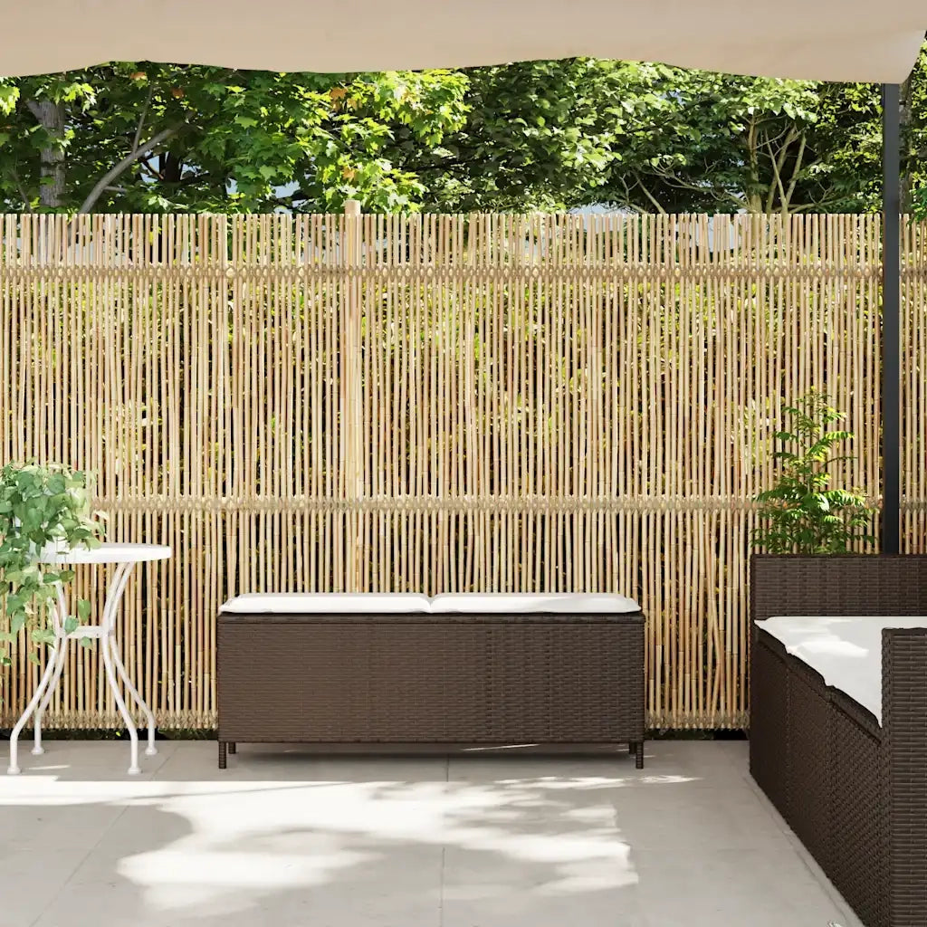 vidaXL Panca da Giardino con Cuscino Marrone 110x30x40,5 cm Polyrattan