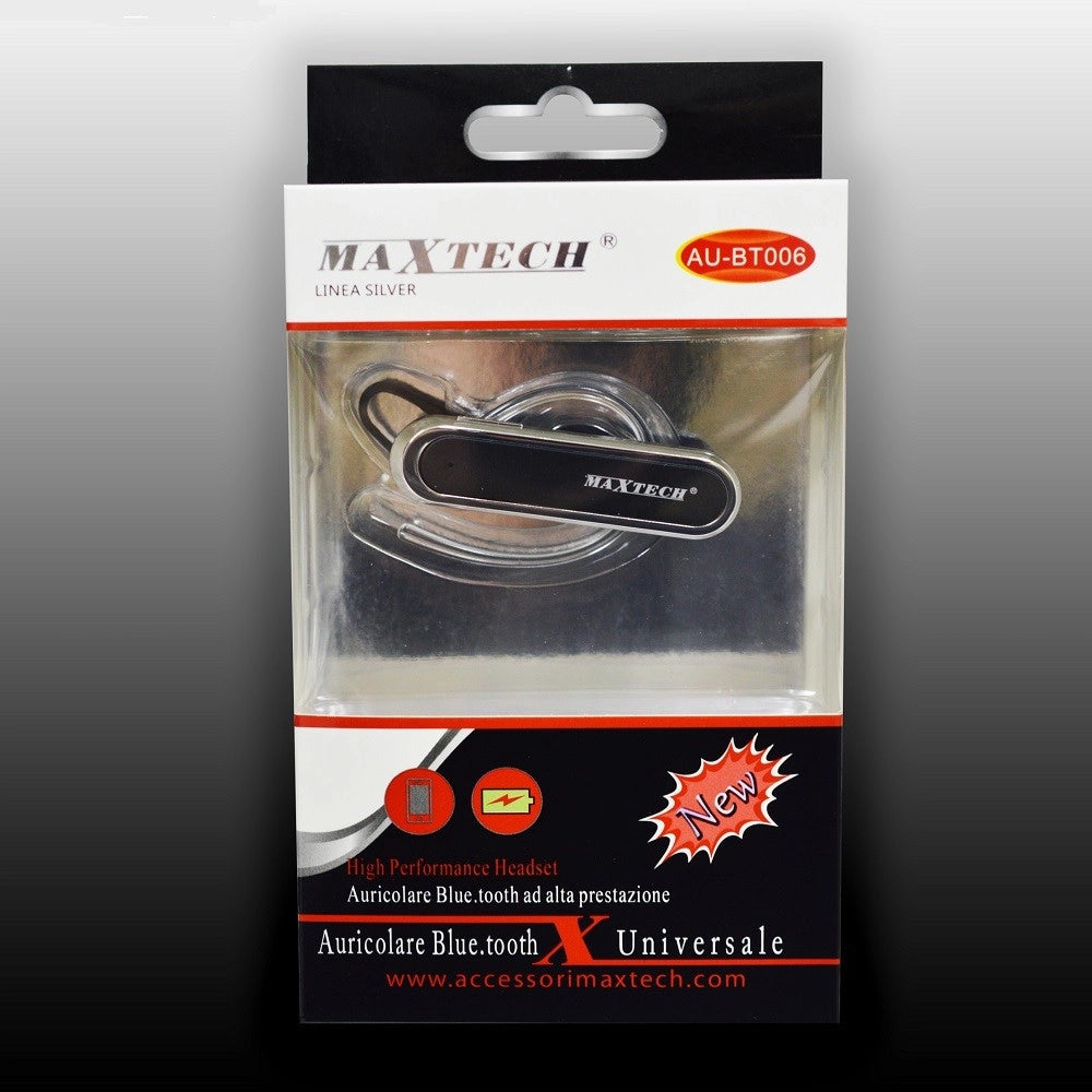 Trade Shop - Auricolare Bluetooth Universale Maxtech Au-bt006 Cuffia Per Smartphone Alta Prestazione -