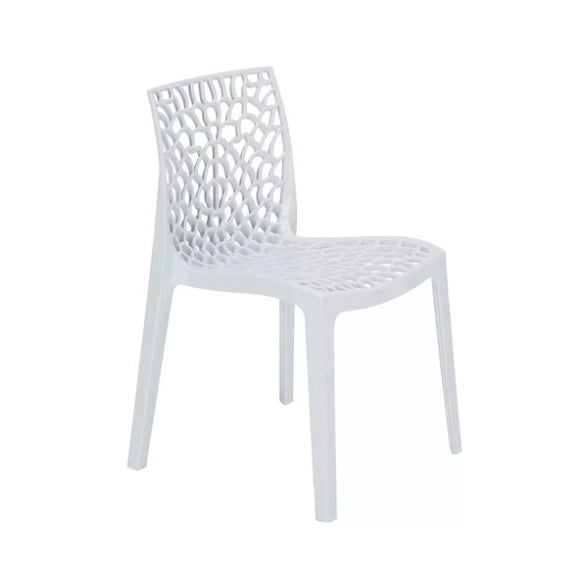 SEDIA IN POLIPROPILENE 'GRUVYER' bianco  - GRANDSOLEIL