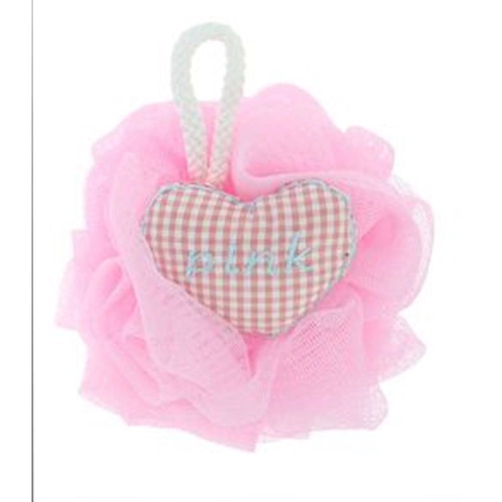 Trade Shop - Spugna Per Doccia A Rete Bagno Esfoliazione Pelle Corpo Con Cuore A Scacchi 10778 -