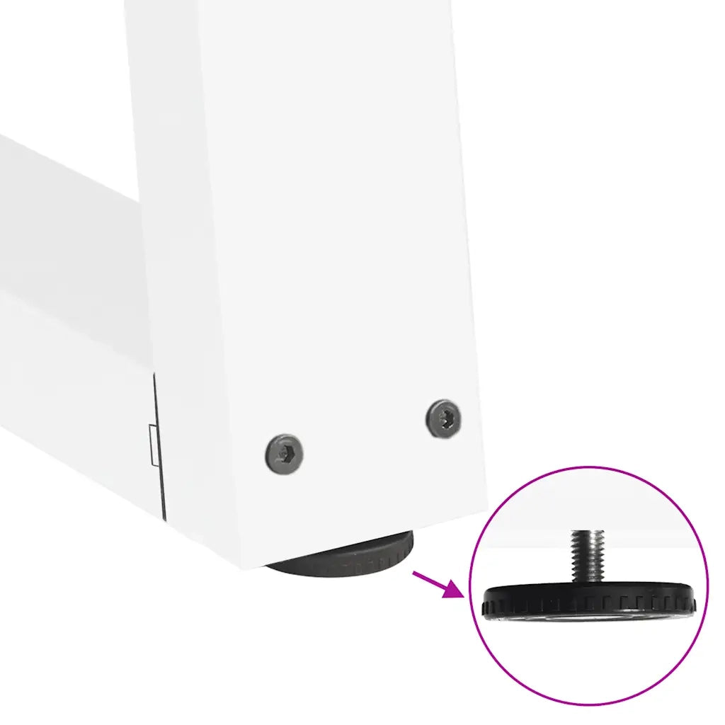 Gambe per tavolo da pranzo a forma di V 2 pz bianche 50x(72-73,3) cm in acciaio