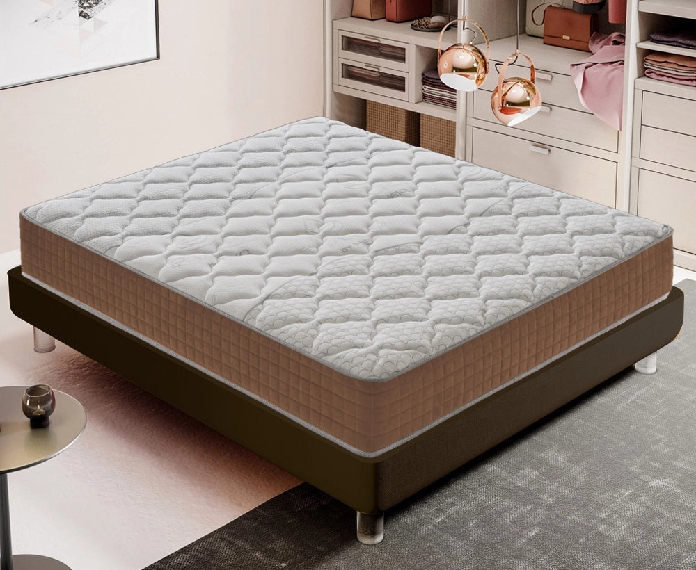 Materasso Singolo 90x200 a molle insacchettate, 5 cm memory foam, ortopedico, 1600 molle insacchettate, 9 zone di comfort
