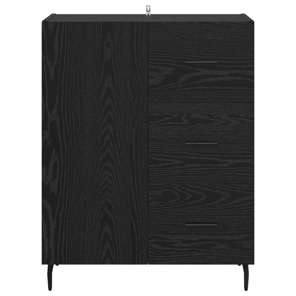 Credenza con cassetto Rovere Nero 69,5 x 34 x 90 cm 881533