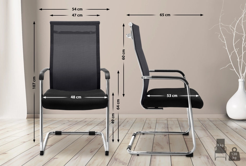 Sedia cantilever Brenda nero