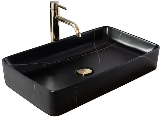 Lavabo Da Appoggio Denis Black Stone Matt