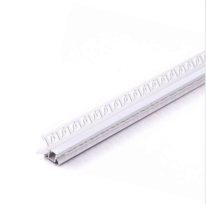 Profilo alluminio led 2 m grigio con copertura bianca per installazioni moderne
