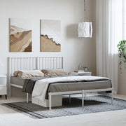 Giroletto con Testiera Metallo Bianco 135x190 cm 350930