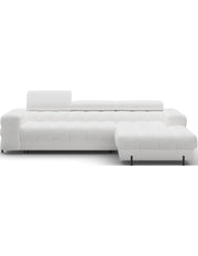 Divano ad angolo destro convertibile Bianco stile contemporaneo 285x99x181cm FILTRO