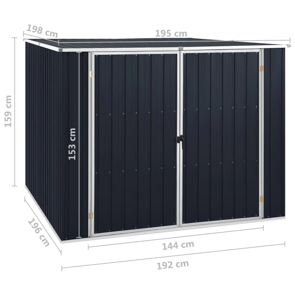 Casetta da giardino cabina ripostiglio casetta da esterno robusta casetta per attrezzi 195 x 198 x 159 cm acciaio zincato antracite 02_0022206
