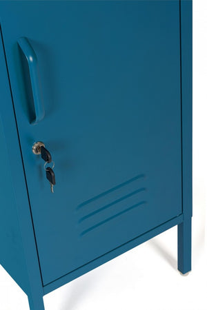 Comodino 1 Anta 40x35x76 cm Cambridge in Acciaio Blu