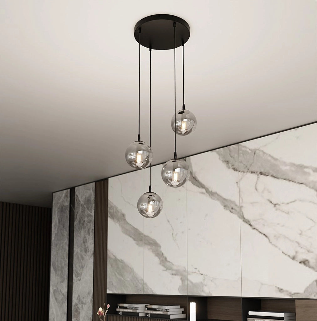 Lampadario Emibig Cosmo Premium 4xE14 nero/grafite