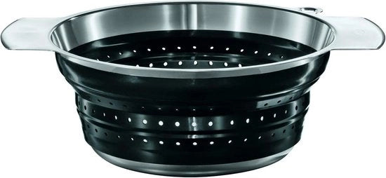 Colapasta Pieghevole Acciaio Inossidabile Nero - Diametro 24 Cm