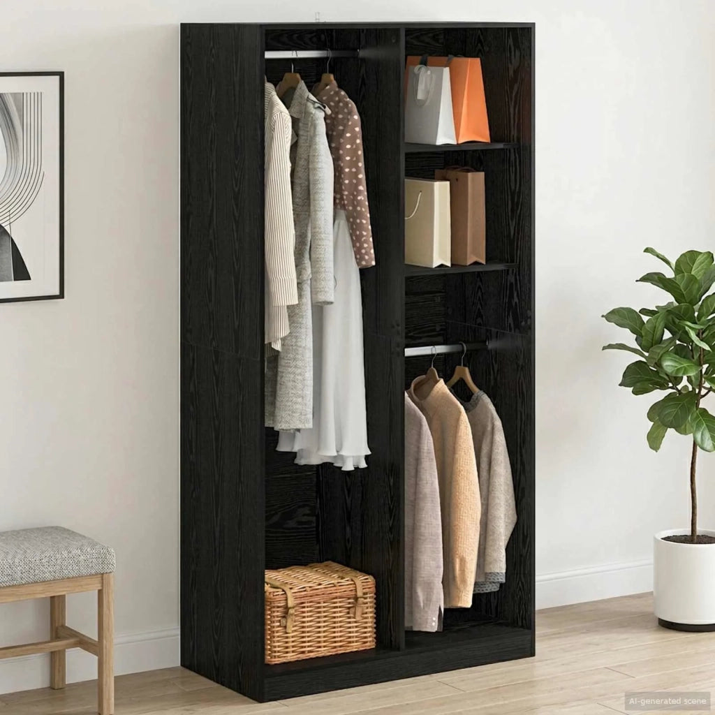 Guardaroba Rovere nero 100 x 50 x 200 cm Legno ingegnerizzato 3446632