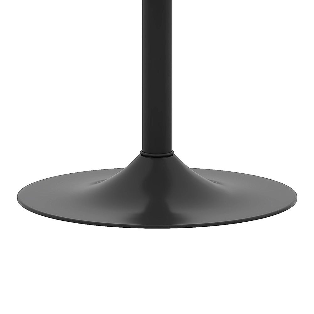 Set Bar Tavolo in Vetro 89 cm + 4 Sgabelli Girevoli ¨C Xylo ¨C Tessuto Marrone, Struttura Metallo Nero