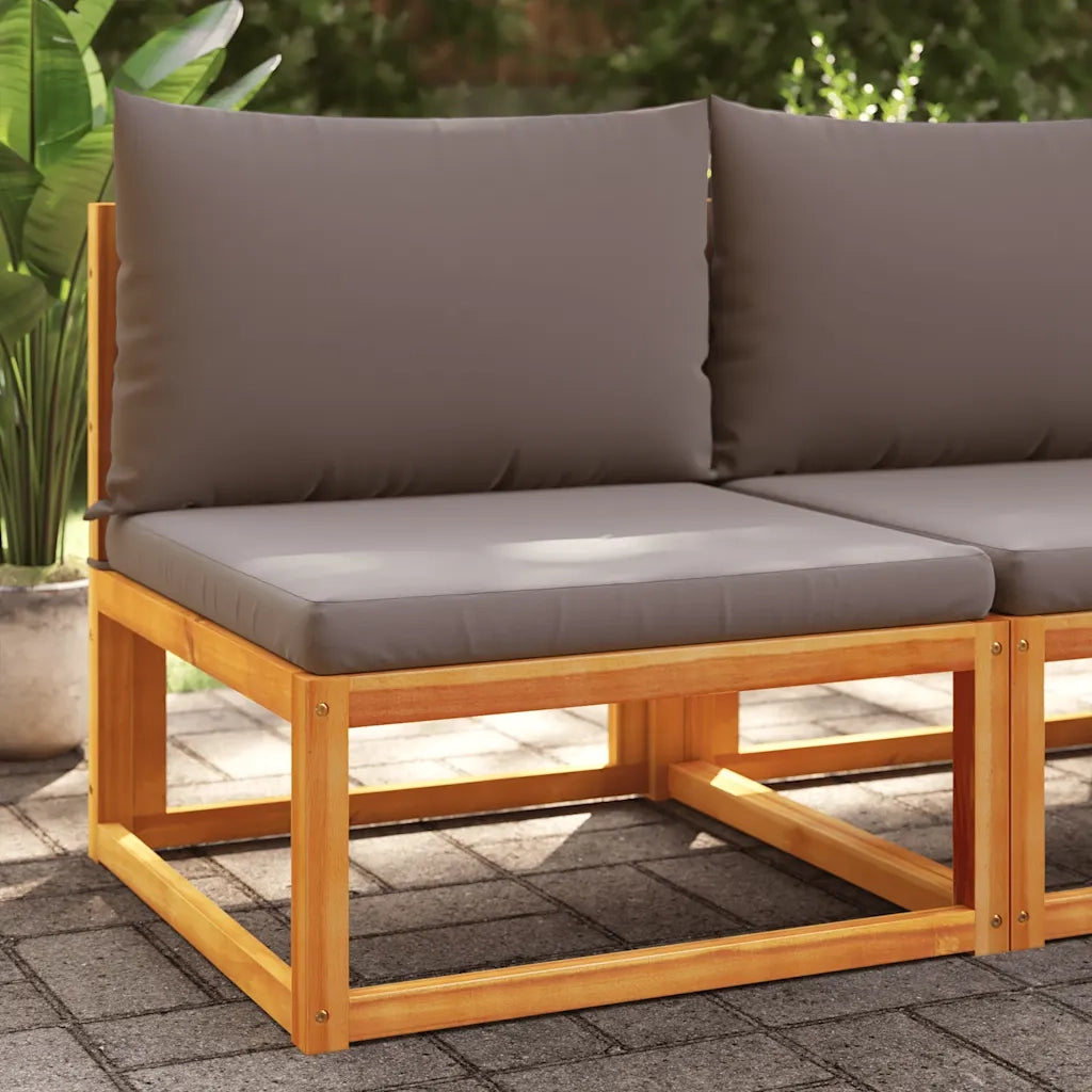 Divano da giardino senza braccioli con Cuscini-Sofa da Giardino-Divano da esterno in legno di acacia e corda 105356