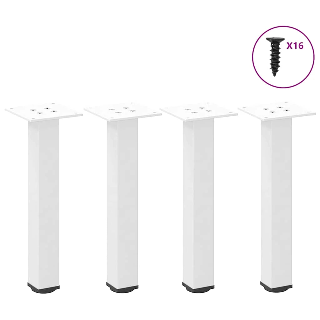 Set di 4 gambe moderne regolabili per tavolino da caffè 30 x 32 cm in acciaio bianco 02_0056747