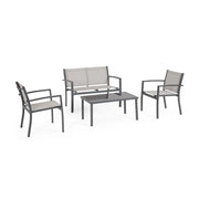 Salotto da giardino Florida 4 pezzi grigio chiaro