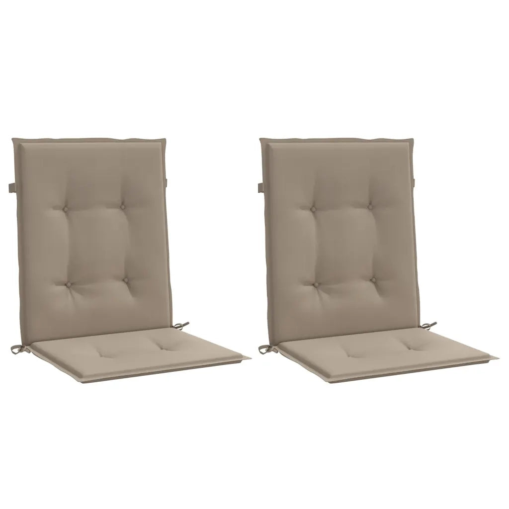 Cuscini per Sedia 2 pz Tortora 100x50x3 cm in Tessuto Oxford 47562