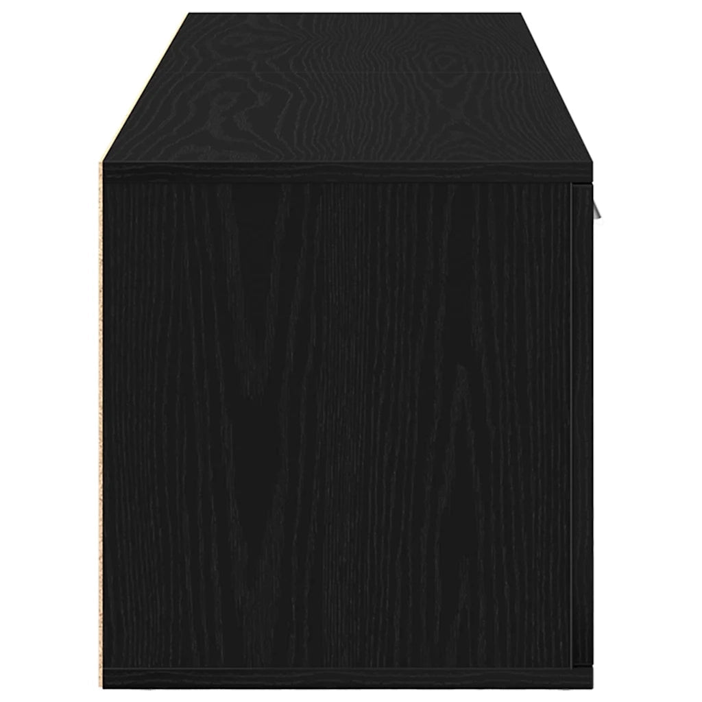 Mobile TV Rovere Nero 120x34x37 cm in Legno Multistrato 862475