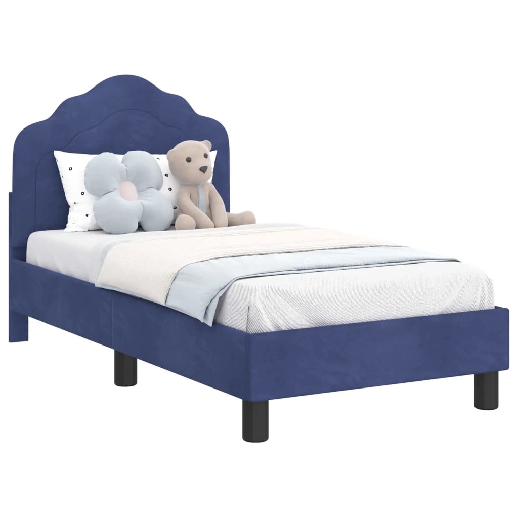 Struttura letto per bambini con testata Blu Polizia 70 x 140 cm