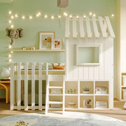 letto a castello in legno massiccio bianco 95 x 204.5 cm
