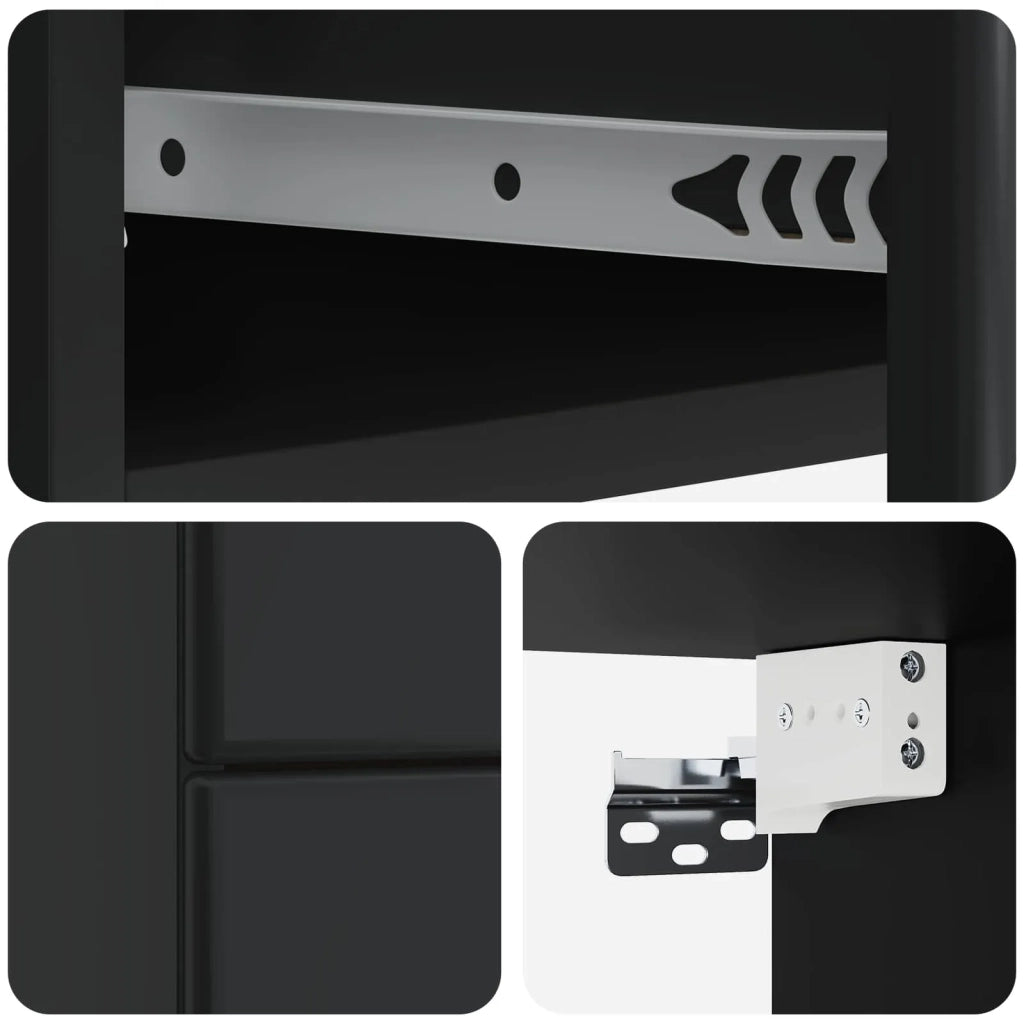 Mobiletto da notte a muro con cassetto Nero 34,5 x 33 x 40 cm 899147
