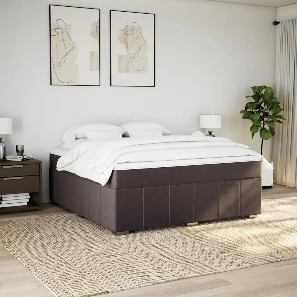 Giroletto a Molle con Materasso Marrone Scuro 180x200cm Tessuto 3285494