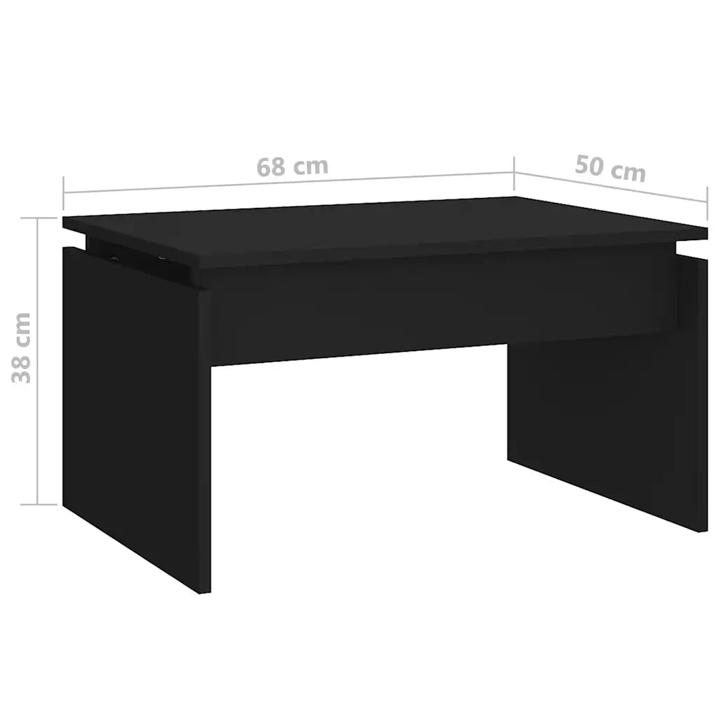 Tavolino da salotto | Tavolino da caff¨¨ | Tavolino da Soggiorno Nero 68x50x38 cm Legno Multistrato