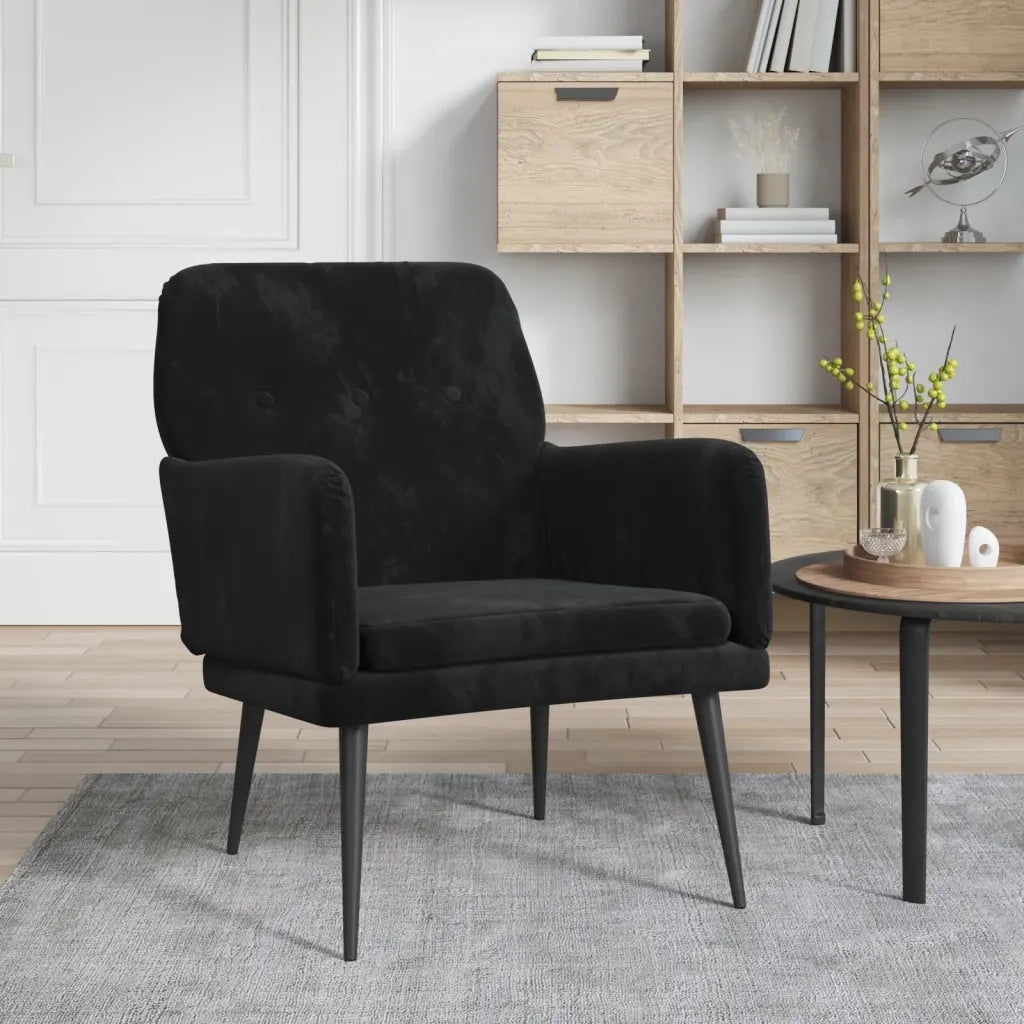 Poltrona Nera 62x79x79 cm Vellutocod mxl 118562