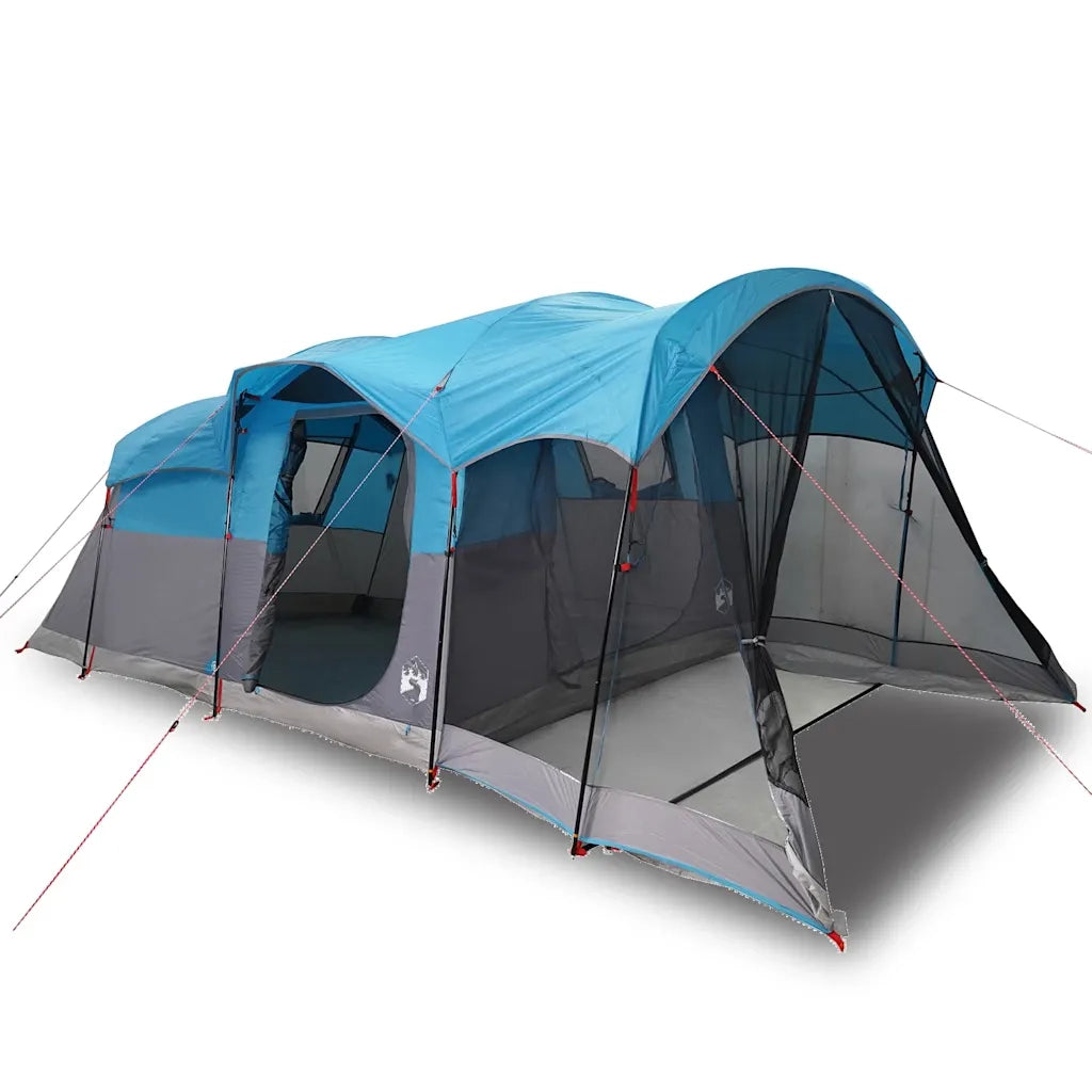 Tenda Familiare a Tunnel per 8 Persone Blu Impermeabile 94786