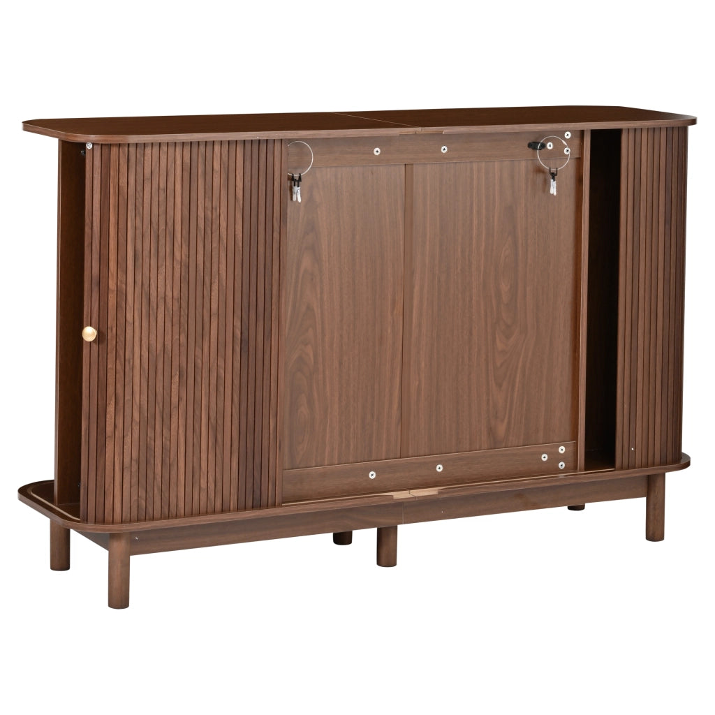 Credenza con 3 scomparti e 1 ripiano regolabile; ante scorrevoli; per soggiorno; 140 × 40 × 88 cm